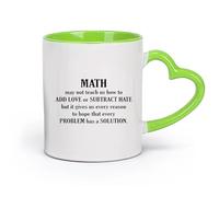 DEBINGY Tasses à café, thé, café Citations sur les mathématiques Apprendre les mathématiques （11oz/320ml） Tasses à café en pour la maison ou le travail Vert