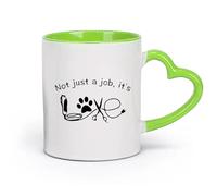 DEBINGY Tasses à chocolat chaud Le toilettage des chiens n'est pas seulement un travail, mais aussi une passion. Amour du toilettage des animaux （11oz/320ml） Joli cadeau de Noël Vert