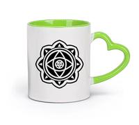 DEBINGY Tasses à thé, à café et à chocolat chaud symbole énergétique du yoga （11oz/320ml） Cadeau humoristique pour les amateurs de café, les collègues et les amis Vert
