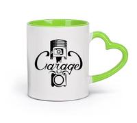 DEBINGY Tasses à thé et à café élégantes Garage Piston Repair Studio Crown Car Service Valve （11oz/320ml） Idéal pour la maison, le bureau, les cafés, idées cadeaux Vert