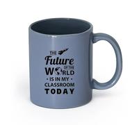 DEBINGY Tasses blanches Citations mondiales célèbres sur l'avenir, l'apprentissage, l'éducation, les connaissances inspirantes, la salle des enseignants （11oz/320ml） Restaurant, bureau Blaugrau