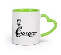 DEBINGY Tasses blanches Réparation de garage rétro Service de voiture à piston Atelier de réparation automobile Outil de mécanicien de soupape （11oz/320ml） Pour expresso Vert