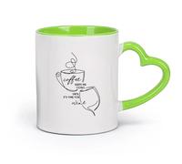 DEBINGY Tasses durables Le café me fait avancer Vin Cuisine Café Restaurant Citations drôles （11oz/320ml） Idéal pour la maison, le bureau, les cafés, idées cadeaux Vert