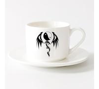 DEBINGY Tasses pour la maison et le bureau Just Breathe Lotus OM Salle de méditation Studio de yoga （6oz/175ml） Boissons chaudes, expresso Service à thé tasse et soucoupe (blanc)