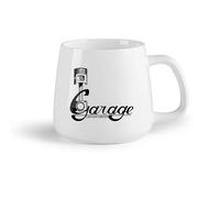 DEBINGY Taza de Cerámica Reparación de garaje retro, pistón, servicio de automóviles, taller de reparación de automóviles, válvula, herramienta mecánica （14oz/400ml） Bonito regalo de Navidad