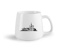 DEBINGY Tazas de café de cerámica blanca Iglesia rusa de la Catedral de Moscú （14oz/400ml） Regalo divertido para amantes del café, mejores amigos del trabajo, compañeros de trabajo y amigos