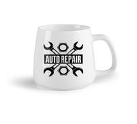 DEBINGY Tazas de té y café Logotipo de reparación de automóviles Servicio de automóviles Rollo Reparación de neumáticos Taller de autoservicio （14oz/400ml） Para el hogar o el trabajo