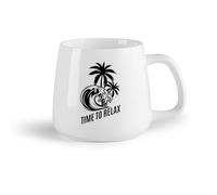 DEBINGY Tazas de té y café Spa Mujer Salón de Belleza Relajante Sala de Masajes Playa de Palmeras Relajación Árbol Tropical Olas del Mar Océano （14oz/400ml） Para la oficina y el hogar