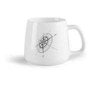 DEBINGY Tazas Grandes para Bebidas Calientes Brújula Norte Sur Este Oeste Consejos （14oz/400ml） Regalo divertido para amantes del café, mejores amigos del trabajo, compañeros de trabajo y amigos
