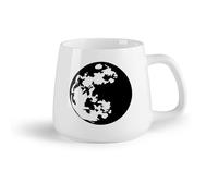 DEBINGY Tazas Grandes para Té, Café y Chocolate Caliente Espacio de luna llena （14oz/400ml） Regalo divertido para amantes del café, mejores amigos del trabajo, compañeros de trabajo y amigos