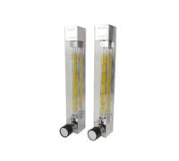 Débitmètre à Flotteur Débitmètre de Liquide LZB-10 Rotamètre 25-250 L/H Débitmètre Vertical à Tube en Verre réglable for Laboratoire ou Usage Industriel(0.16-1.6L-Min)