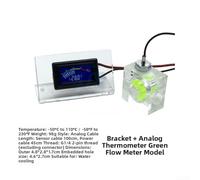 Débitmètre à trois voies avec thermomètre LED, 45,89 x 25,11 x 16,90 mm, pour systèmes PC refroidis par eau, affichage numérique bleu, corps en acrylique, surveillance du refroidissement (pointeur