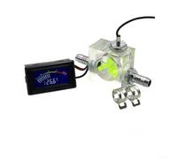 Débitmètre à trois voies avec thermomètre LED intégré et clip pagode pour intégration de radiateur ou pompe (pointeur vert)