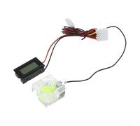 Débitmètre à trois voies avec thermomètre LED pour système de refroidissement à eau PC, jauge de température de refroidisseur de liquide avec sonde et câble de 50 cm, boîtier en acrylique pour (nombre