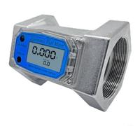 Débitmètre à turbine industrielle 6,3 cm pour eau diesel, kérosène, lecture numérique élevée ± 1 %, corps en aluminium 80-1000 l/min, facile à installer pour la gestion du carburant et des fluides