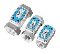 Débitmètre à Turbine numérique en aluminium, filetage 3/4 pouces, 1 pouce, 1, 5 pouces, 2 pouces, débitmètre électronique de carburant for eau, liquide Diesel, 1 pièce(G3-4 inch A)