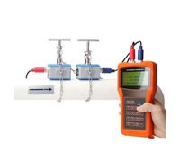 Débitmètre à ultrasons portable avec écran LCD numérique, débitmètre for eau, huile, essence, carburant, for tuyaux en cuivre/PVC DN25-DN6000 Haute sensibilité, faible erreur(DN300-6000HT)