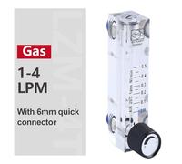 Débitmètre acrylique LZM-4T Rotamètre à gaz réglable Montage sur panneau avec vanne de régulation for une régulation précise du débit d'air(1-4LPM)