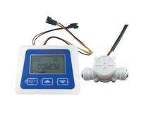 Débitmètre de Liquide HaiHuiLai - capteur de débit d'eau à affichage numérique LCD, débitmètre total avec Turbine 3/8 "/1/4", compteur fonctionnement batterie(1-4 quick fit)