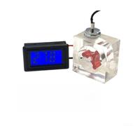 Débitmètre de refroidissement d'eau avec thermomètre LED pour PC - Kit de débitmètre d'air en acrylique à 3 voies pour surveillance personnalisée du radiateur en boucle (numéro rouge)