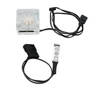 Débitmètre de refroidissement par eau à 8 turbines, indicateur de vitesse de rotation en acrylique avec filetage G1/4, débitmètre d’eau durable à 3 voies pour système de (Blanche)