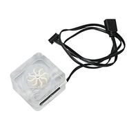 Débitmètre de Refroidissement par Eau G1/4 Filetage 8 3 Voies Compteur de Vitesse Rotatif Acrylique Durable pour Ordinateur (Blanc)