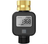 Débitmètre d'eau, capteur de compteur d'eau en laiton de 1,9 cm pour filetage BSP et NH, surveillance du débit en temps réel avec écran LCD pour irrigation de jardin (A)