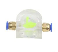 Débitmètre d'eau en acrylique pour systèmes de refroidissement de moteur à broche CNC - Indicateur de débit de liquide transparent avec compatibilité des tubes de 4 mm à 16 mm - Industriel (8 mm)