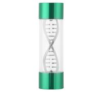 Débitmètre d'eau en spirale G1/4 filetage femelle, débitmètre de refroidissement par eau pour ordinateur, embouts plaqués en laiton avec roulement en céramique, corps en acier (Verte)