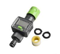 Débitmètre d'eau numérique Connecteur de tuyau d'arrosage avec écran LCD pour surveiller l'utilisation de l'eau Équipement d'arrosage extérieur 3/4" Installation Vert
