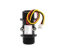 Débitmètre d'eau numérique haute précision Capteur de débit d'eau G1/2 ", interrupteur débitmètre fluide, boîtier Transparent, DC 5-15V, utilisation for chauffe-eau(Zwart)