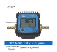 Débitmètre, Débitmètre À Affichage Numérique Micro En Aluminium Et Plastique 6 Par K24 K28 Compteur À Engrenages Huile Essence Huile Huile Hydraulique Huile De Soja Eau(Pogoda connector)