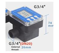 Débitmètre eau, Débitmètre À Affichage Numérique Micro En Aluminium Et Plastique 6 Par K24 K28 Compteur À Engrenages Huile Essence Huile Huile Hydraulique Huile De Soja Eau(Old style panel DN20)