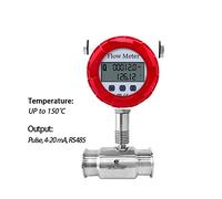 Débitmètre Eau Turbine Flowmètre à eau 150 Capteur d'écoulement d'eau chaude Tri Blamp Flow Metter Alcool Water Milk Huile de carburant Diesel Mesure du fluide(DN20 3-4NPT Female)