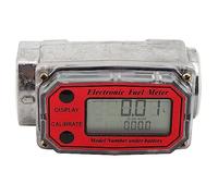 Débitmètre, Mini Débitmètre Numérique à Turbine Débitmètre de Carburant de 10 à 200 Litres 1 NPT, Rouge Llw-25