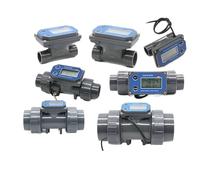 Débitmètre numérique, 1 pièce, compteur d'eau, irrigation des terres agricoles, grand débit, capteur électronique de tuyau d'égout, compteur de liquide(ZJPVC-BT01-DN40Grey corded model)