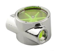 Débitmètre refroidi à l'eau pour systèmes de refroidissement informatique, filetage G1/4, laiton et acrylique avec finition, design à 5 turbines, argent