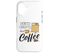 Debits Credits & Coffee Cup Funny Accountant It's Tax Season Coque pour iPhone 16