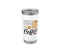 Debits Credits & Coffee Cup Funny Accountant It's Tax Season Gobelet isotherme en acier inoxydable double paroi