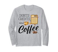 Debits Credits & Coffee Cup Funny Accountant It's Tax Season Manche Longue