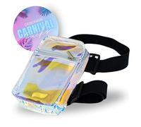 Debonair Carnival Sac de cuisse pour femme avec sangles réglables sans glissière, Iridescent, holographique, 7x2x4.5 inches, Sac de cuisse