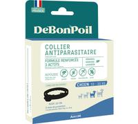 DeBonPoil Collier Antiparasitaire Chien 10-30kg Noir 1 Pièce