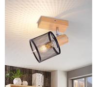 Deboola faretto da soffitto 1 lampada da soffitto a fiamma nera - plafoniera E14 faretto da parete faretto orientabile cucina vintage lampada da soffitto in legno spot LED soggiorno camera da letto