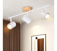 Deboola faretto da soffitto 3 fiamme lampada da soffitto in legno - GU10 LED plafoniera spot da soffitto vintage orientabile spot da soffitto vintage per camera da letto soggiorno corridoio cucina