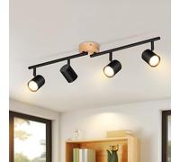 Deboola faretto da soffitto 4 fiamme - plafoniera in legno vintage noir faretto GU10 faretto orientabile da soggiorno lampada per soggiorno camera da letto corridoio cucina senza lampadina