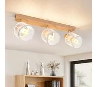 Deboola faretto da soffitto a 3 fiamme luce da soffitto in legno - lampada da soffitto vintage faretto da soffitto LED orientabile E14 lampada da scala spot couloir soggiorno caméra da letto cucina