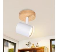 Deboola LED Deckenstrahler 1 Flammig Deckenleuchte - Deckenlampe Vintage Holz Deckenspot Schwenkbar GU10 Strahler Wandstrahler für Wohnzimmer Schlafzimmer Flur Küche MAX.40W Sans Leuchtmittel