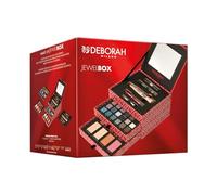 Deborah Milano Coffret cadeau pour femme avec boîte à bijoux de maquillage, mascara et crayon pour les yeux, palette à lèvres, fard à paupières, rouges à lèvres, brillant et poudre pour le visage avec