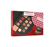 Deborah Milano Coffret cadeau pour femme Make Up Beauty Gift N°1 Mini tons chauds, comprenant une palette de fards à paupières, des brillants, des rouges à lèvres et de la poudre pour le visage avec