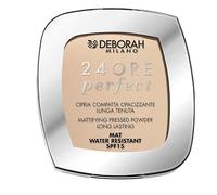 Deborah Milano - Poudre Compacte 24H Perfect SPF 15, N1 Light Beige, Texture Ultra-Fine, Matte, Apaisant et Régénérant, Adapté aux Peaux Sensibles, 9 g